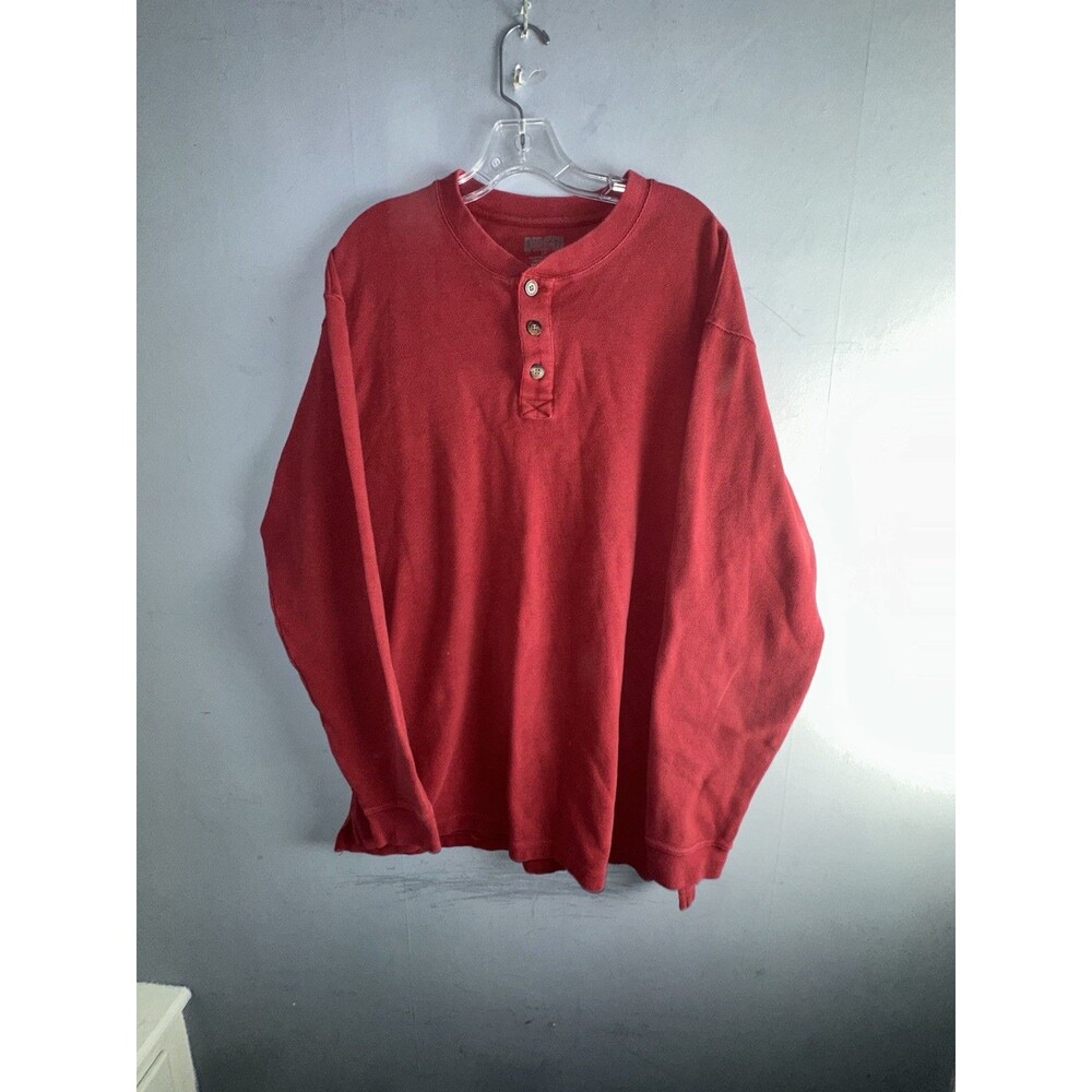 VTG Duluth Trading Co Men's Large Red Thermal Y2K 90s Outdoor Hunting Camping